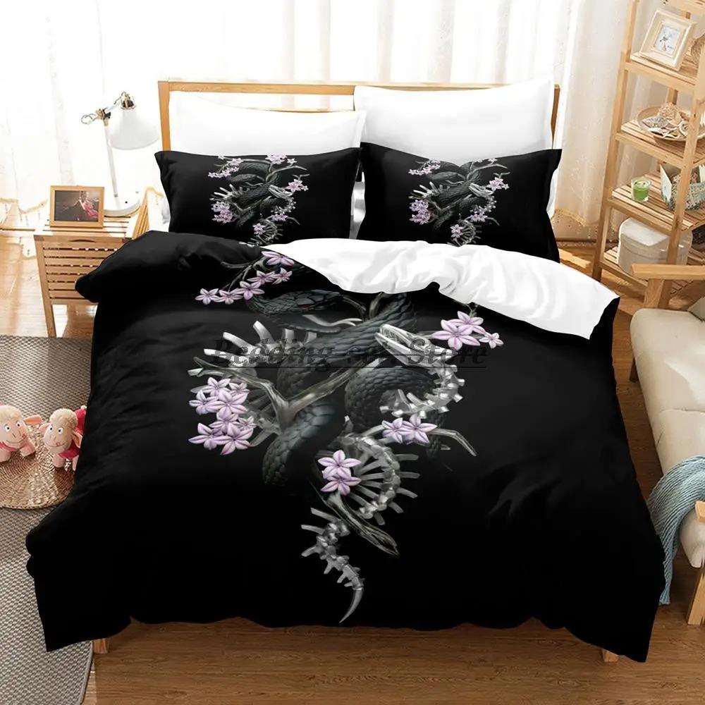 Animal Yinuoda Snake Bedding Set Single Twin Full Queen King Size Bed Set Aldult Kid Bedroom Duvetcover Sets Anime Bed