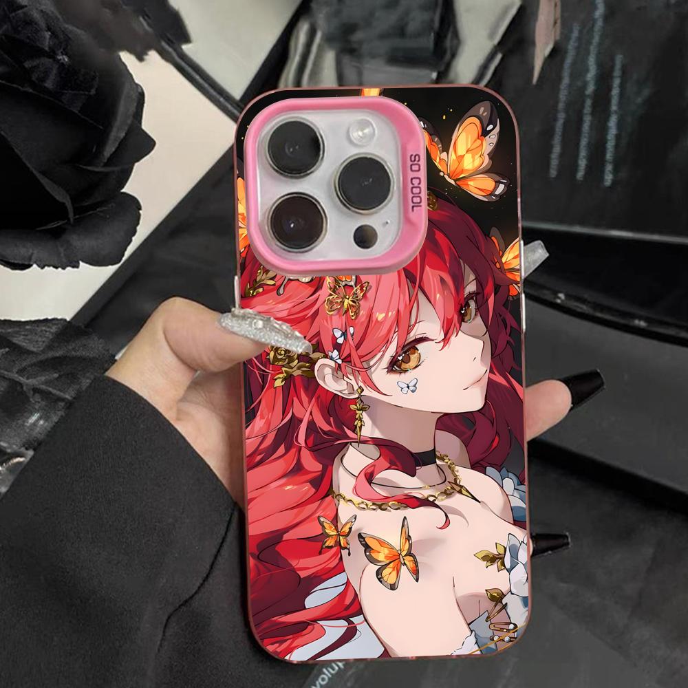 HSR Himeko Pink Translucent Mobile Phone Case for iPhone 17 16 15 14 13 12 11 X XR XS Air Pro Max Plus Colorful Cover