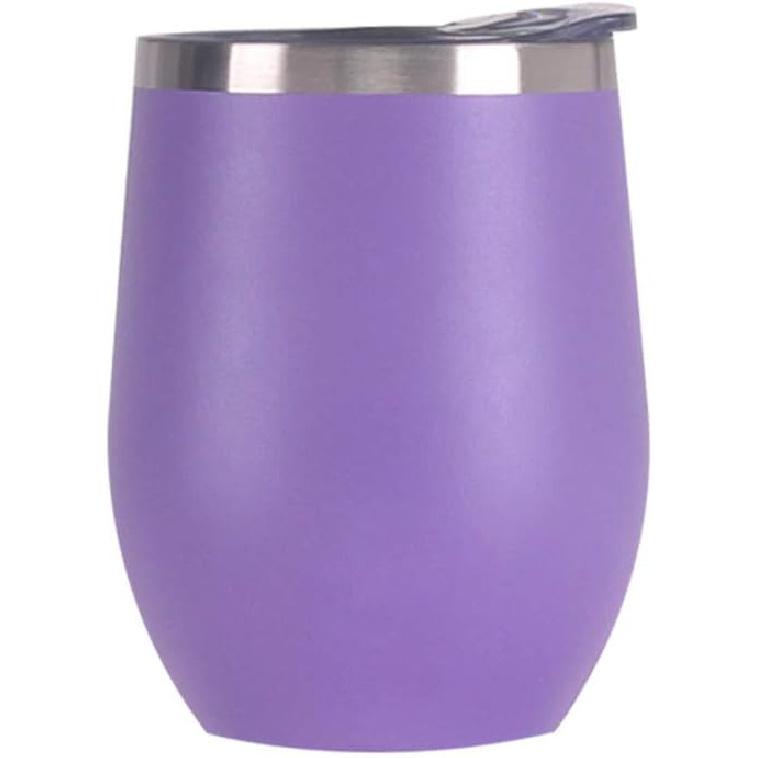 12 oz Stainless Steel Wine Tumbler Stemless Glasses with Lid, Double Wall Insulated Travel Mug Perfect for Wine, Coffee, Drinks, Champagne, Cocktails