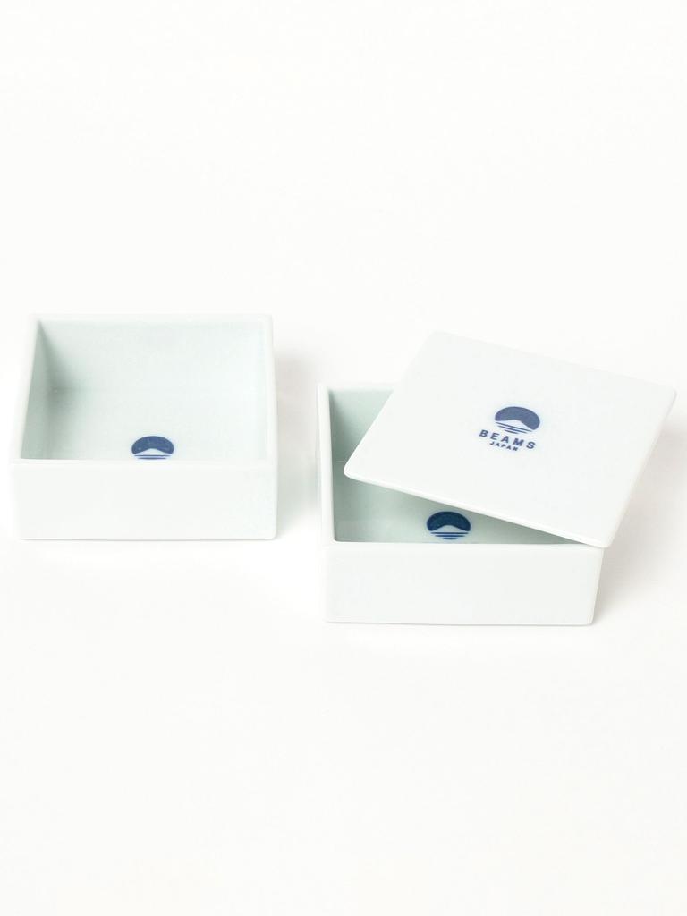 Beams Japan Kitchen Supplies [Special Order] Horie Touki Hasami Ware Two-Tiered Lunch Box, Medium, White