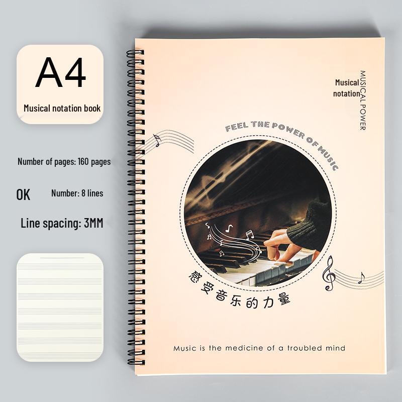 Music Score Practice Notebook - Piano Sheet for Students (Large, Medium, Small)