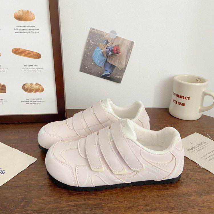 2024 Autumn and Winter New Fashion Casual Velcro Sports Single Shoes, Small White Shoes, Thick Soles Increase Height, and Wear German Training Shoes F