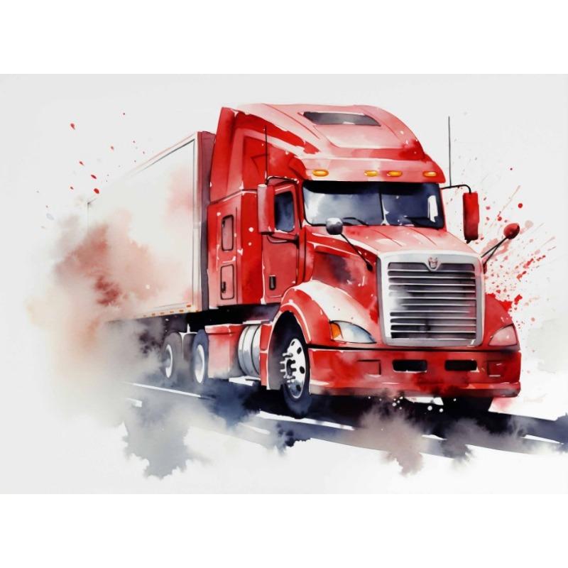 Watercolor Vehicle Car Semi Truck Anime Abstract Poster Canvas Painting Wall Art Pictures for Children's Room Home Decor