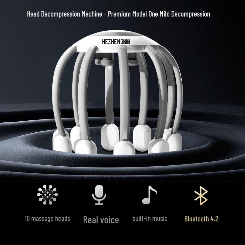 

HEZHENG Multi-Dimensional Octopus Head Massager with Bluetooth Speaker