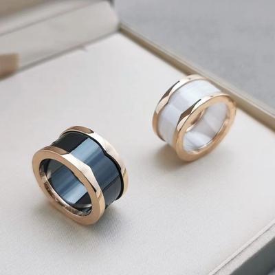 Black Ceramic Spring Ring White Ceramic Pair Ring Couple Fashion