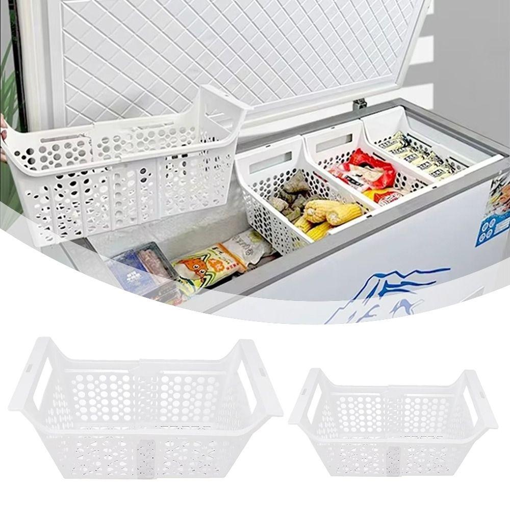 Double Doors Freezer Basket Retractable Refrigerator Basket New Refrigerator Storage Organizer