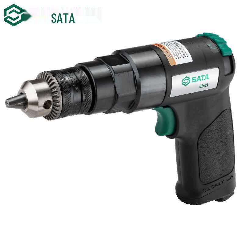 SATA 02421 3/8-inch Reversible Pneumatic Pistol Drill CN Plug (adapter Included)