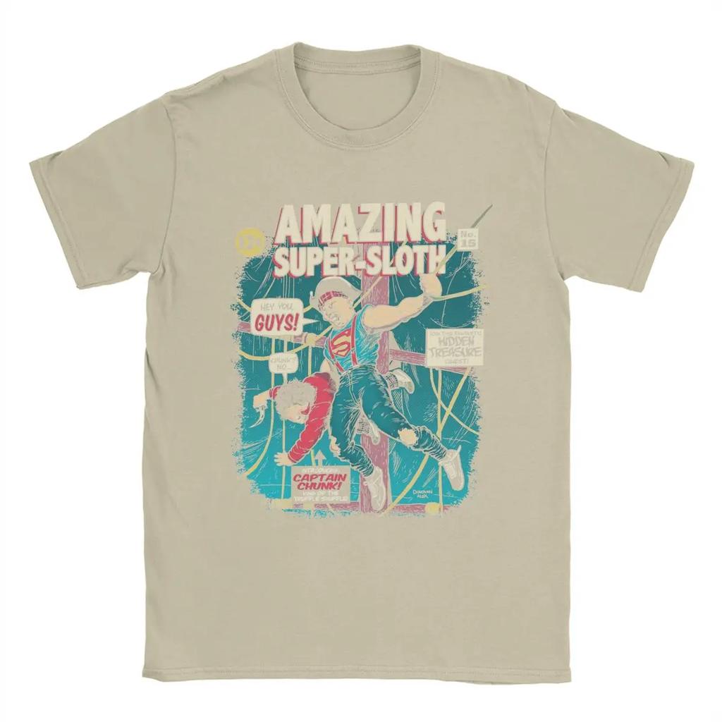 Super Sloth Goonies Men's T Shirts Vintage Tee Shirt Short Sleeve Round Collar T-Shirt Cotton Printed Clothing