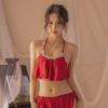 Sexy Underwear Autumn and Winter Pajamas Sexy Deep V Satin Solid Color Lace Lace Ladies Suspender Shorts Home