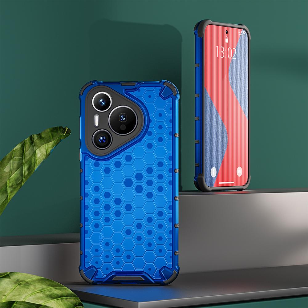 KEYSION Stoßfeste Armor-Hülle für Huawei Pura 70 Ultra P70 Silikon+PC Transparent Wabenförmige Handyhülle für Huawei Pura 70 Pro+