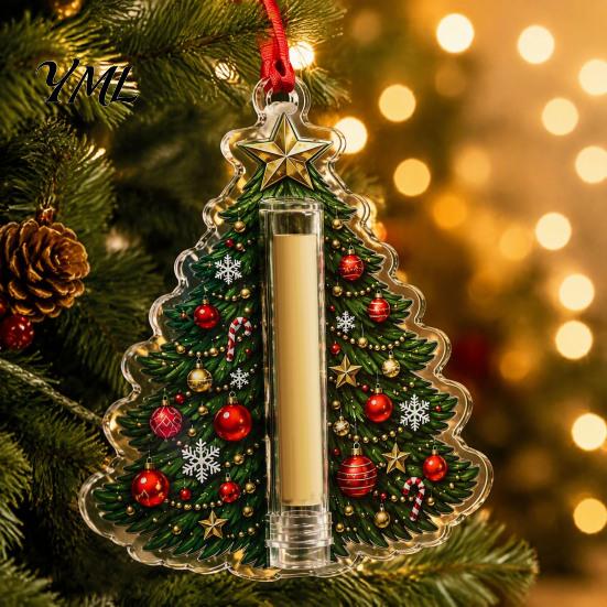 Transparent Cash Gift Ornament Christmas Ornament, Acrylic Money Holder, Funny Xmas Decorative Capsule Tree/Bow/Santa/Bell Shaped Hanging Decoration