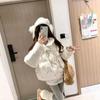 Sweet polka dot knitted splicing long-sleeved cotton jacket women's winter loose thickened short warm bread clothing