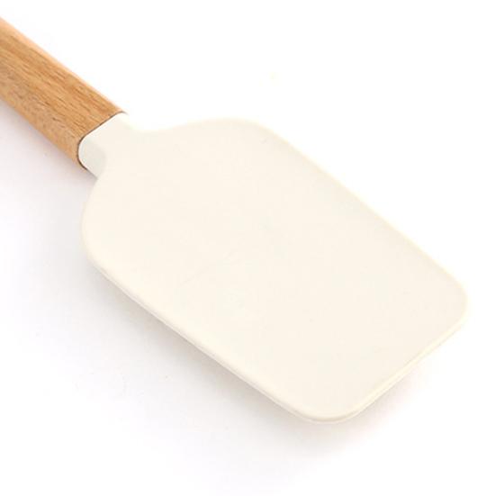 Spatulă din silicon Mâner din lemn Rezistent la căldură de calitate alimentară Fără BPA Secură la mașina de spălat vase Coacere fără zgârieturi Racletă flexibilă Spatulă pentru copt Gadgets de bucătărie