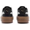 Puma Basket Platform Leder Runde Zehenpartie Schnürschuhe Low-Top Sneakers Damen-Sneakers Schwarz 394369-02