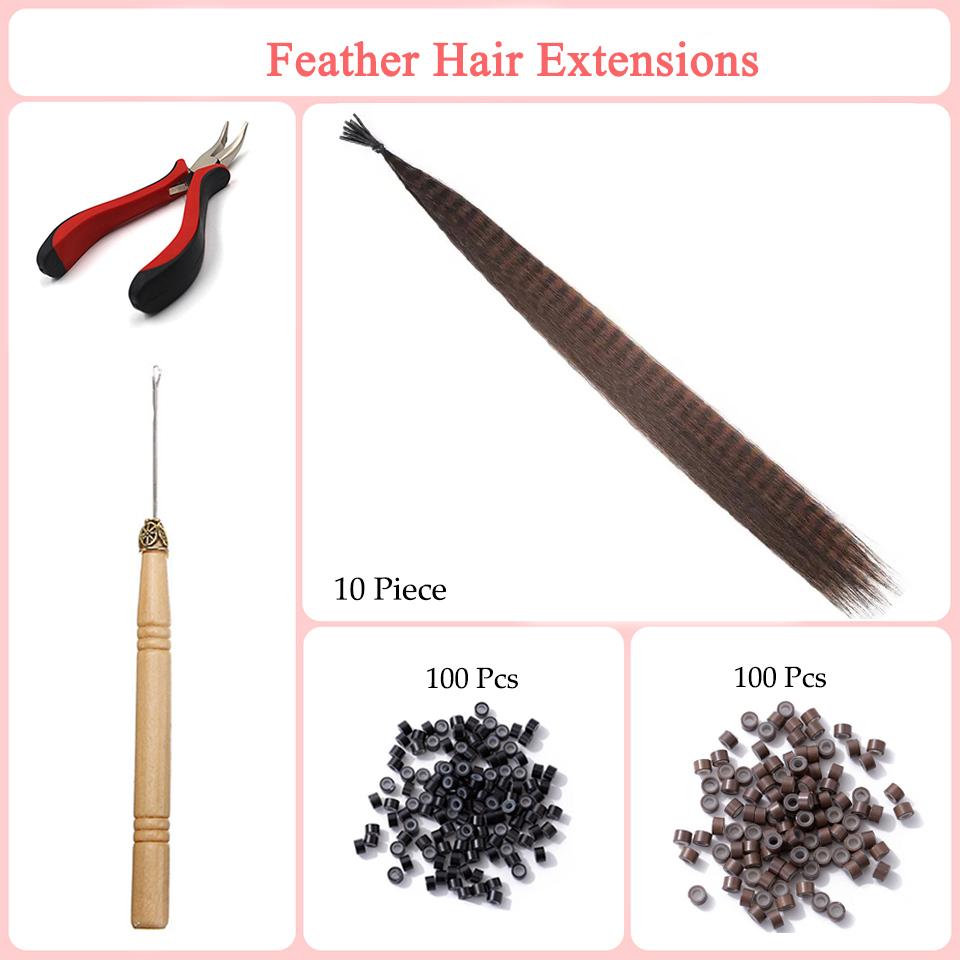 

Синтетические перьевые накладные волосы 10 штук, искусственные волосы I Tip Rainbow, синтетические волосы 16 дюймов, накладные перья для наращивания волос