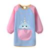 Cute Adjustable Kids Painting Apron Waterproof Cartoon Art Apron Large Pockets Oil-Proof Baking Bibs