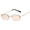 Rimless Rectangular Clear Lens Sunglasses UV400 Protection for Women Men Fashion Designer Small Shades