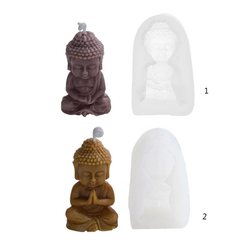 Buddha Silicone Candle Mold Church Buddha Incense Candle Plaster Decoration Mold DIY Church Candle Craft Fondant Mold