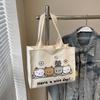 Cartoon printed bag women's new versatile student canvas bag large-capacity shoulder tote bag