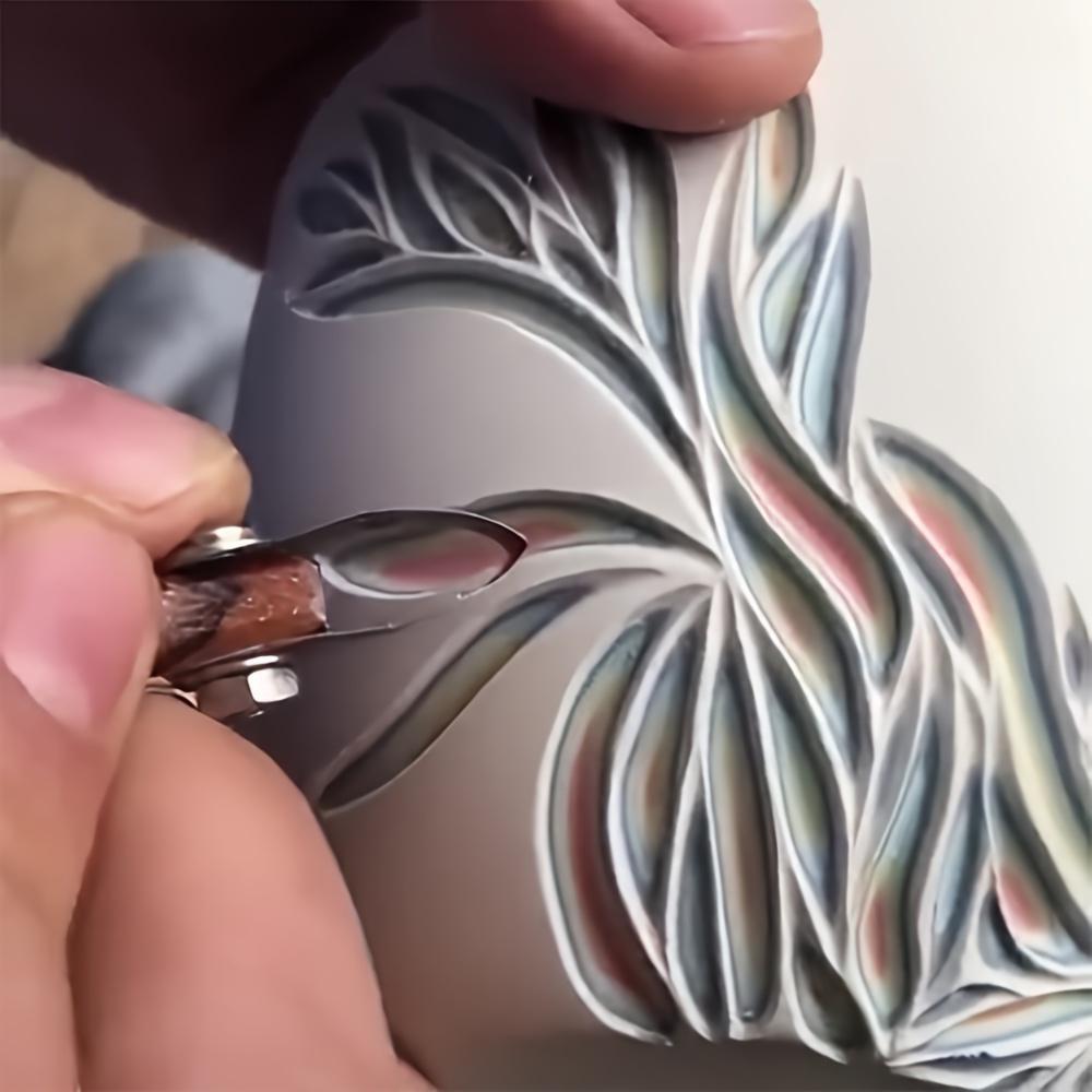 1Pc Wood Handle Ceramic Trimming Tool with Single Head Loop Pottery Rib Tool for DIY Clay Sculpting & Finishing Manual Uncharged