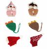 Soft Puppy Knitted Hat Autumn Winter Cat Woolen Hat Pet Button Knit Scarf Hat  Spring Festival