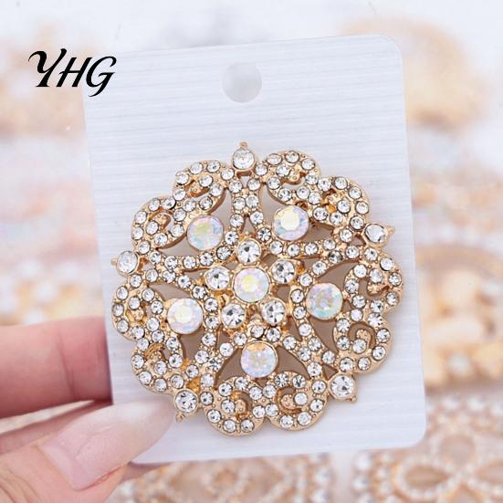 Wedding Party Jewelry Hollowout Star Rhinestone Brooch for Women, Dainty Decorative Lapel Daily Wear Pin, Sparkling Accessory