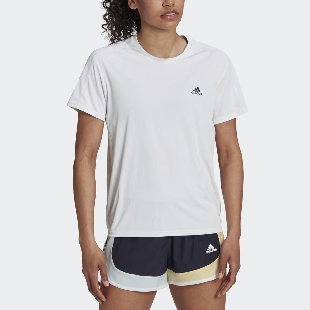 Adidas Solid Color Logo Breathable Round Neck Short Sleeve T-Shirt Women Tops White HL1454