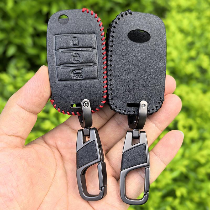 Leather Car Flip Key Case Cover Shell For KIA Rio 3 K2 Ceed Cerato K3 K5 Sorento Sportage Soul K4 Picanto Optima Forte Stinger