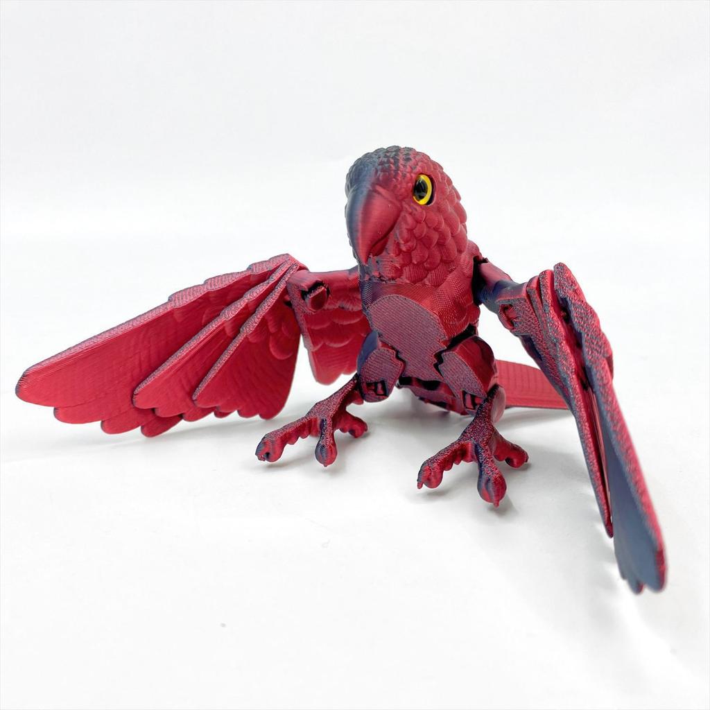3D Printed Cute Pet Colourful Parrots Toy Joint Movable Simulation Animal Bird Model Home Decor Ornaments Kids Collection Gift
