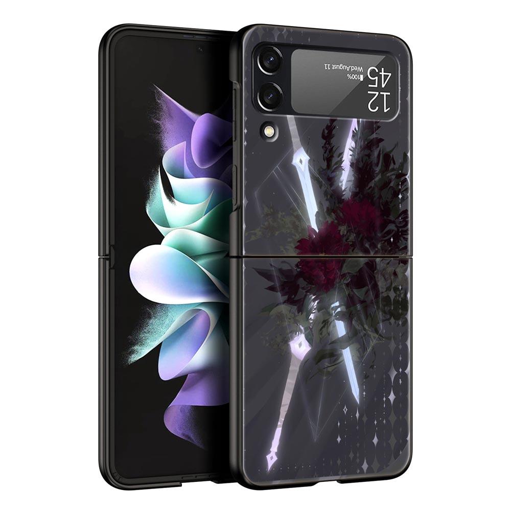 

Креативный чехол-накладка из твердого ПК с узором Меч для Samsung Galaxy Z Flip 7 6 5 4 Черная крышка для Galaxy Z Flip 3 Складной корпус Z Flip 7