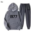 ESSENTIALS Double Line High Street Fleece Hoodie Set 1977 Trendy Casual Loose Fit.