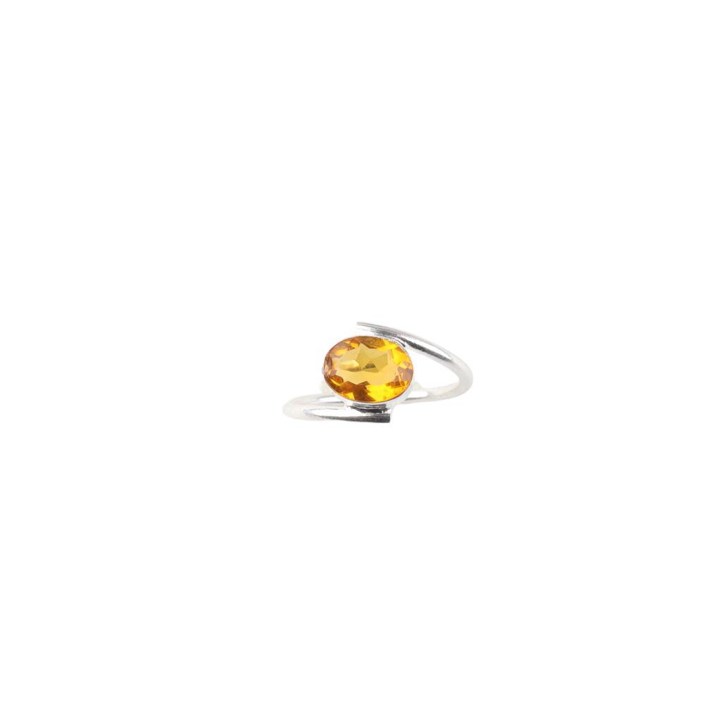 Citrine Gemstone 925 Sterling Silver Jewelry Handcrafted Ring For Women Gift RR-31-1