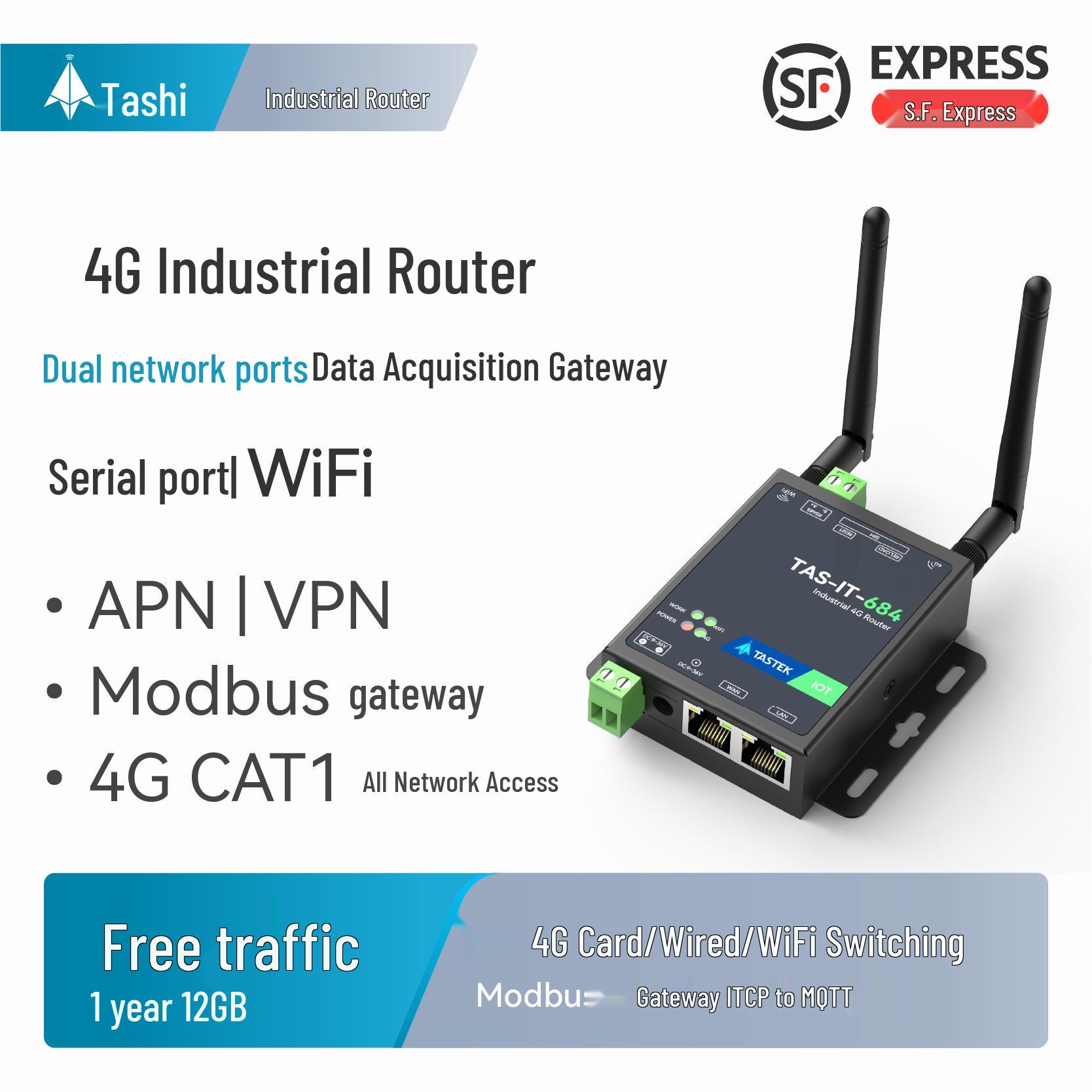 

4G Industrial-Grade Plug-In Router: Full Network Support, WiFi, Mobile, Unicom, Telecom-Compatible. Standard Package (bare device)
