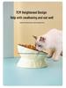 Ceramic Cat & Dog Feeder: Cute, Slanted Double Bowl with High-Leg Design for Neck Protection and Anti-Tip Stability.
