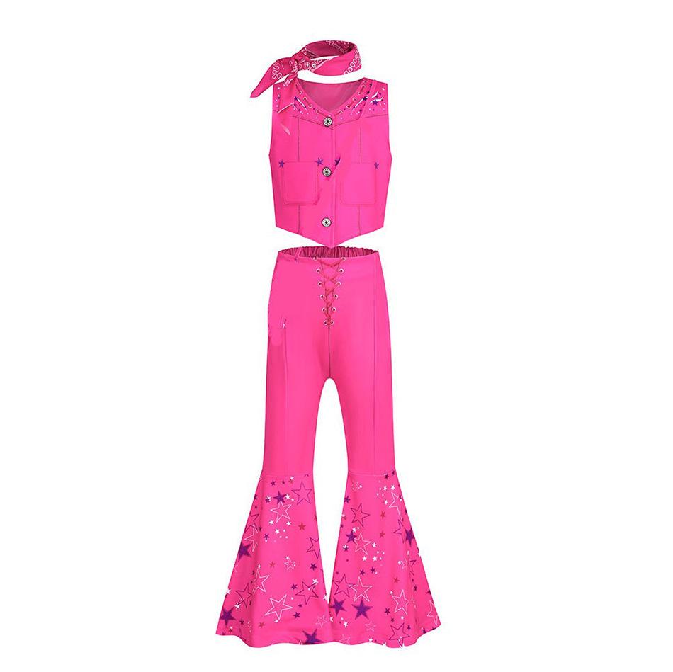 Koszula Cosplay z Filmów Europejskich i Amerykańskich: Dziecięcy zestaw kostiumów do odgrywania ról Barbie z dzwonami