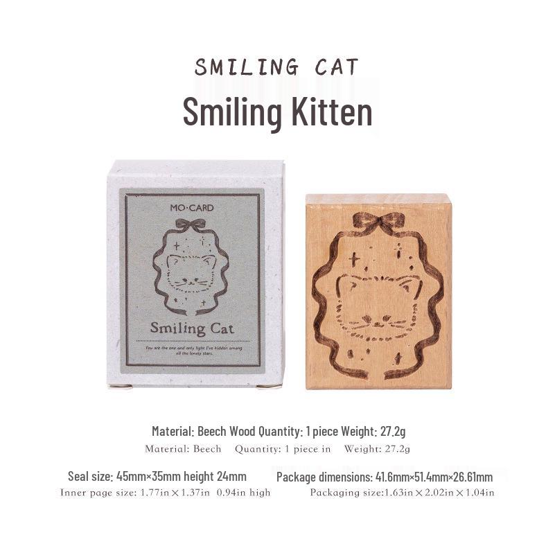 

Beech Wood Seal - Cat & Dream Series Cute Pastry Dessert Baking Stamp