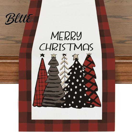 Coffee Table Runner Dining Tablecloth Ball Reindeer Xmas Tree Christmas Runner Print Seasonal Winter Holiday