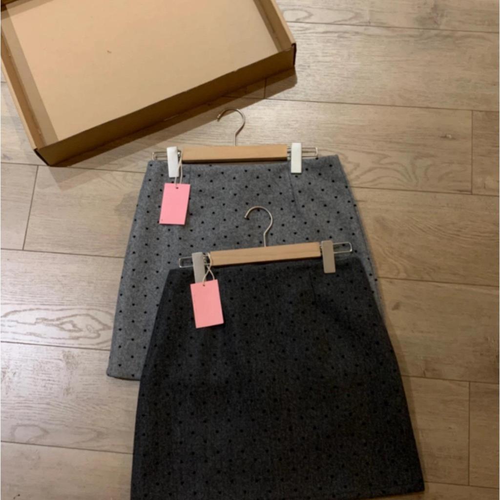 Korean Style Plus Size Polka Dot Woolen High Waist Slimming Short Skirt for Autumn/Winter.