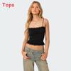 Y2k Sexy Girl Crop Top With Lace Trim Splicing For Streetwear Fashion