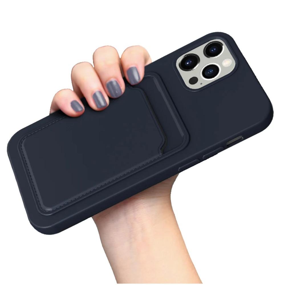 Push Card Slot Matte Soft TPU Bumper Case for IPhone 16 15 14 13 12 11 Pro Max Plus Mini X XS XR Max Shockproof Wallet Cover