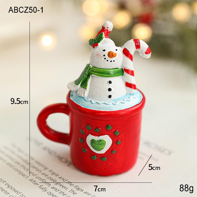Resin Christmas Mug Desktop Ornament Cartoon Creative Santa Claus Christmas Decoration Creative Gift
