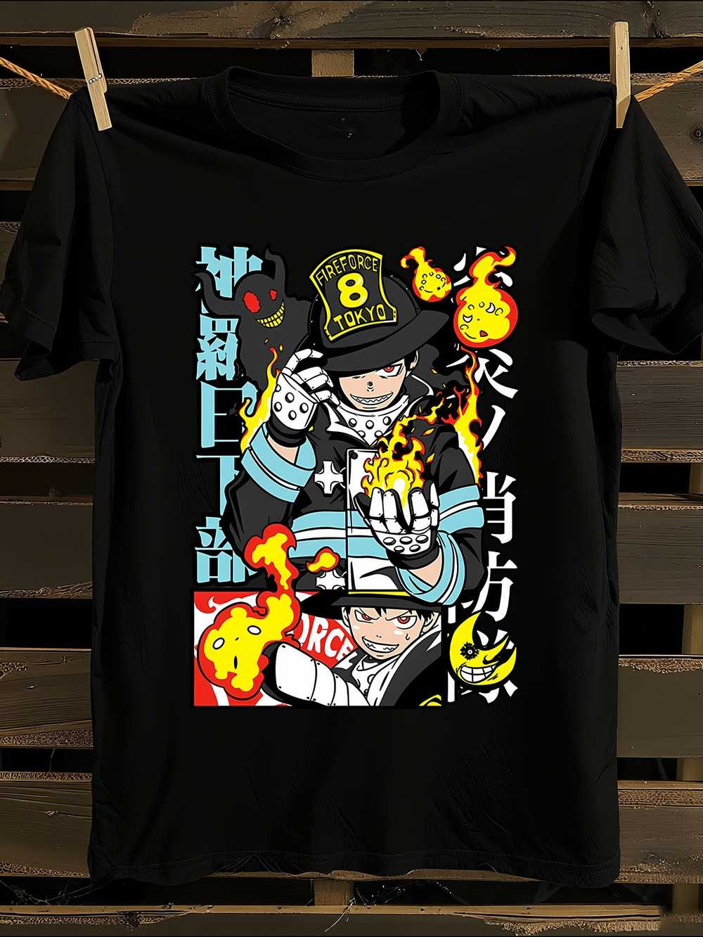 Огненная бригада Skitaru Аниме Манга Графическая футболка XXL