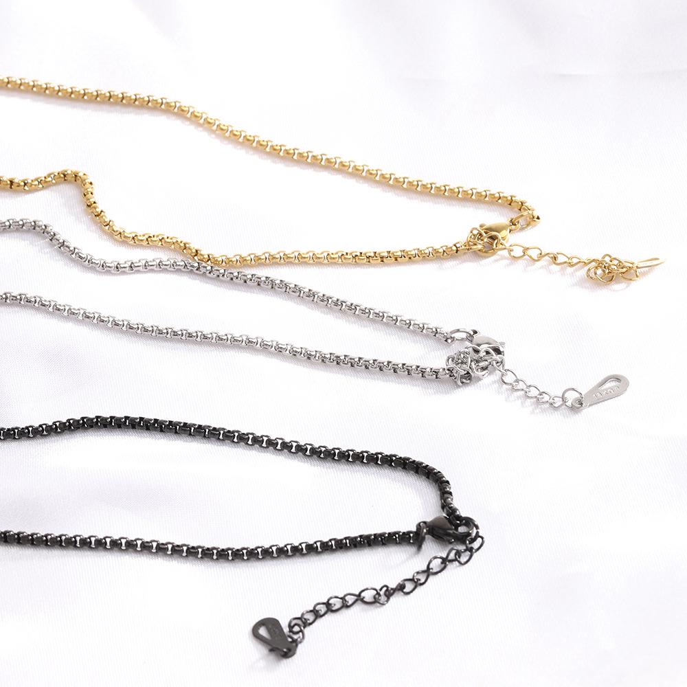 European & American Style 26MM Rhinestone Cross Necklace: Simple Versatile Stainless Steel Pendant for Women