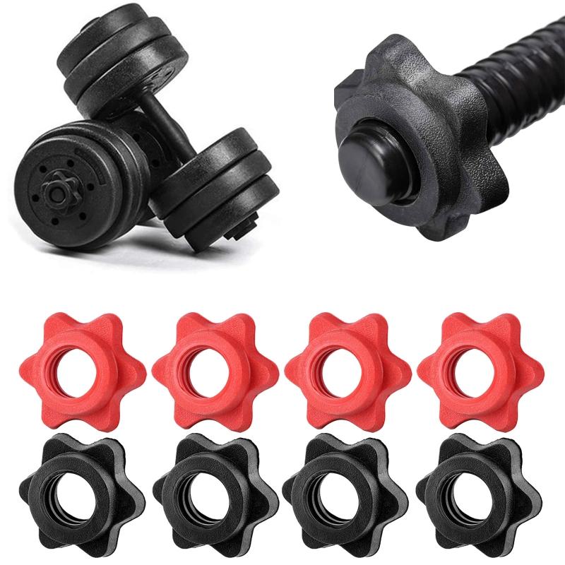 4x Barbell Spinlock Collars Replacement Bar Hexagon Nut for Barbell Bar Training