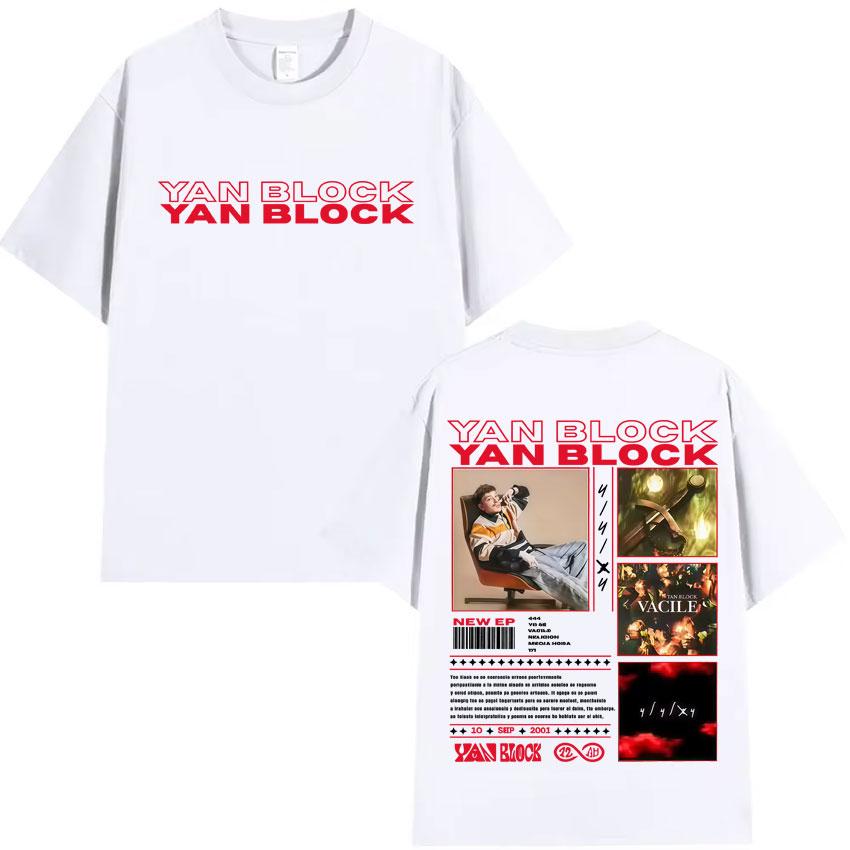 Yan Block New Album Punk Harajuku T Shirt Mens Casual High Quality Tshirts Cotton Short Sleeve Oversized Tee Shirts Fans Gift
