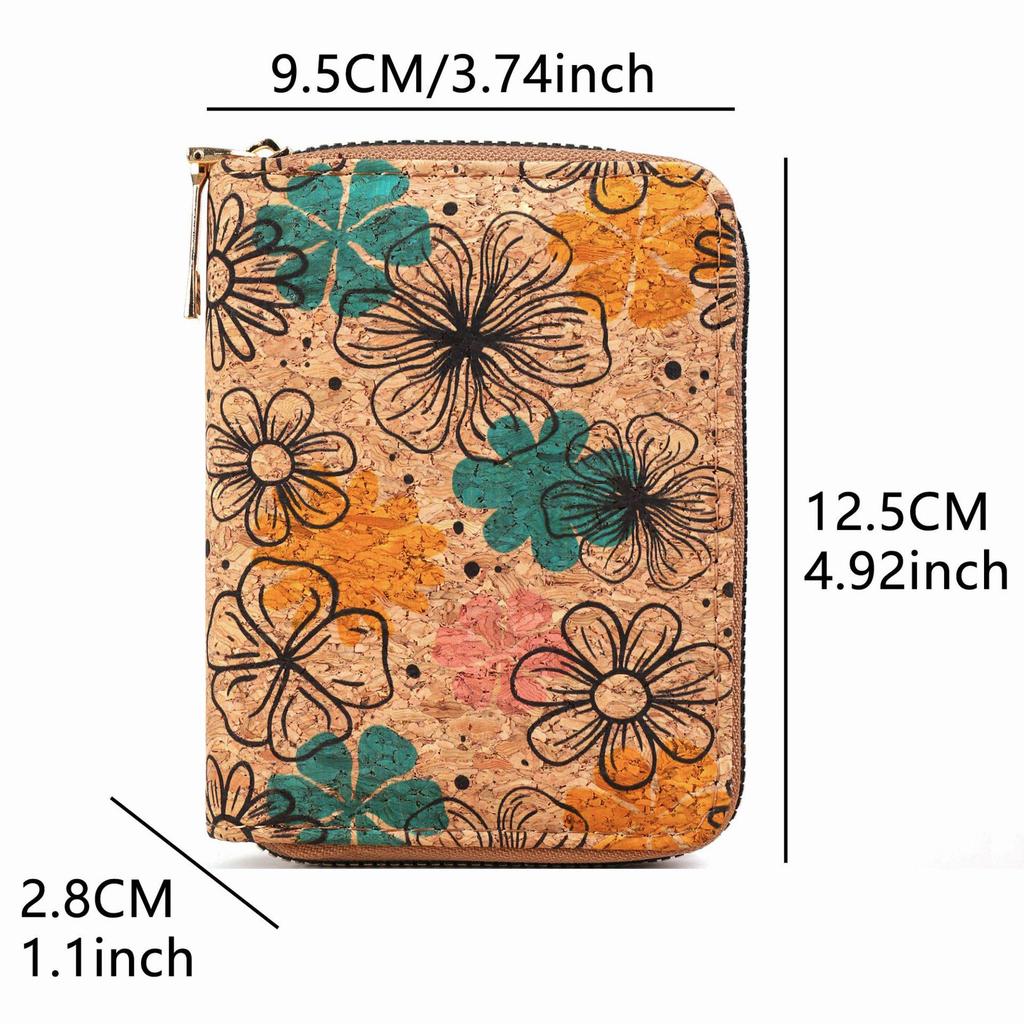 Retro Wood Grain Bohemian Wallet: Multifunctional Short Ladies’ Card Holder Bag