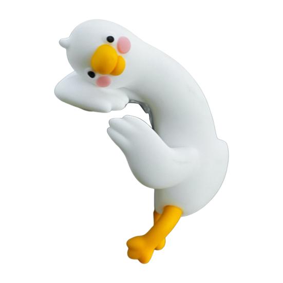 Mini Resin Goose Figurine Funny Resin Small Goose Computer Decor Collectible Cute 3D Craft Sculpture for Office Desk Car Dashboard Home Decor