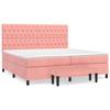 3138048 vidaXL Divan Bed with Mattress Pink 200x200 Cm Velvet