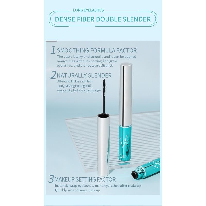 4D small brush head mascara, slender and curled, naturally elongated without agglomeration, waterproof fine brush mascara