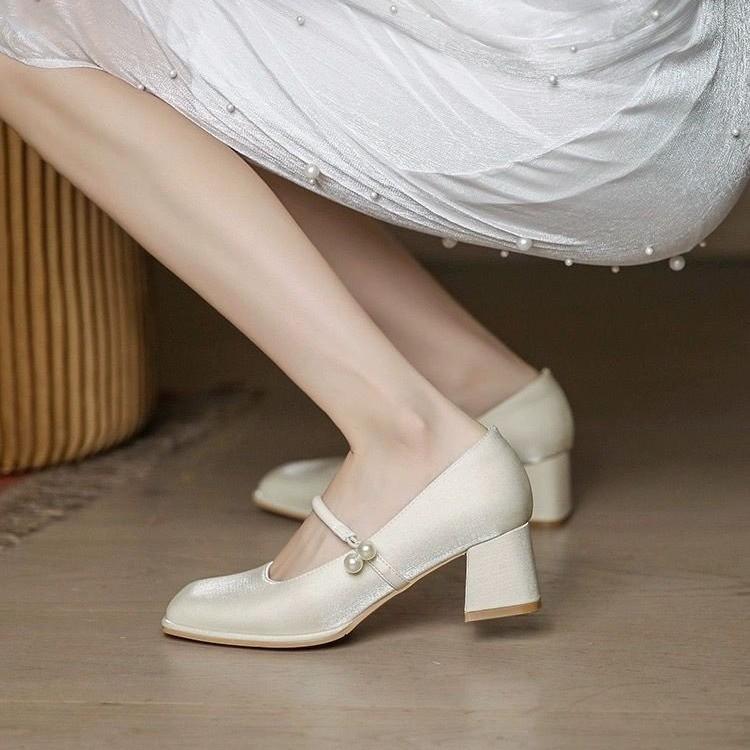 

Свадебная обувь туфли для невесты новые Мэри Джейн свадебные свадебное платье туфли для подружек невесты толстый каблук не устают ноги высокие каблуки женские 40